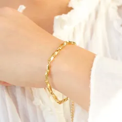 Khaai Studio Chunky armbånd i forgyldt stål