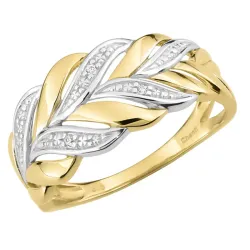 ring i 9 karat guld med rhodium