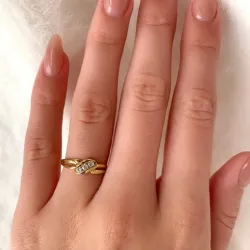 blank zirkon guldring i 9 karat guld - Gold Collection