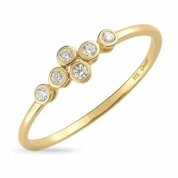 hvid zirkon guldring i 9 karat guld - Gold Collection