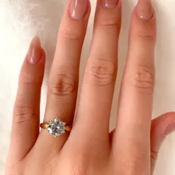 zirkon solitairering i 8 karat guld - Gold Collection