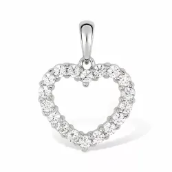 hjerte vedhæng i 9 karat hvidguld