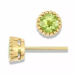 5 mm ørestikker i 9 karat guld med peridot