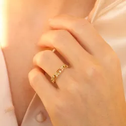 guld guld ring i 14 karat guld 0,10 ct