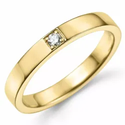 diamant alliancering i 14 karat guld 1 x 0,05 ct