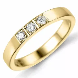 alliancering i 14 karat guld 3 x 0,05 ct