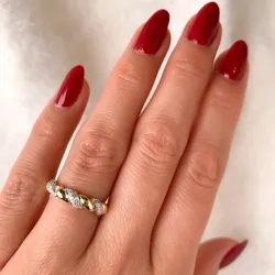 diamant ring i 14 karat guld.- og hvidguld 0,19 ct