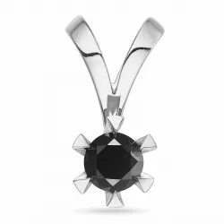 sort diamant vedhæng i 14 karat hvidguld 0,50 ct