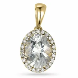 kvarts vedhæng i 14 karat guld 0,12 ct 2,00 ct