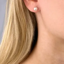 hvide perleørestikker i 14 karat hvidguld