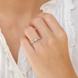 Diamantring i 14 karat hvidguld 0,18 ct 0,14 ct