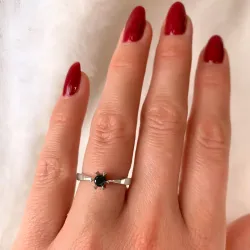 0,20 ct sort solitairering i 14 karat hvidguld 0,21 ct