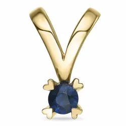 safir vedhæng i 14 karat guld 0,30 ct