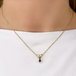 safir vedhæng i 14 karat guld 0,30 ct