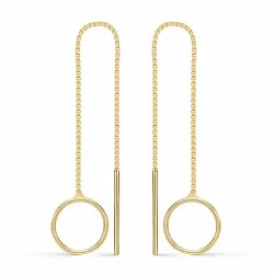 Støvring Design lange øreringe i forgyldt sølv