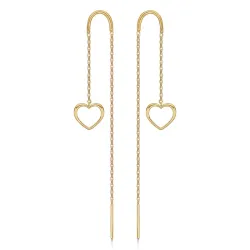 Støvring Design hjerte ørehænger i 8 karat guld