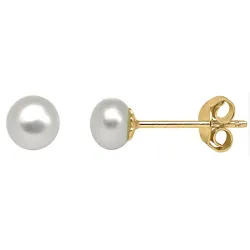 5 mm Støvring Design perle ørestikker i forgyldt sølv