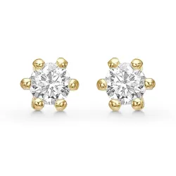 3,5 mm Støvring Design ørestikker i forgyldt sølv hvid zirkon