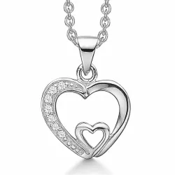 Støvring Design Halskæde med vedhæng i sølv hvid zirkon