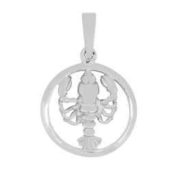 15 mm Siersbøl stjernetegn krebsen vedhæng i rhodineret sølv