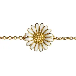 10 mm Siersbøl marguerit armbånd i forgyldt sølv