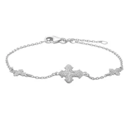Siersbøl dagmarkors armbånd i rhodineret sølv