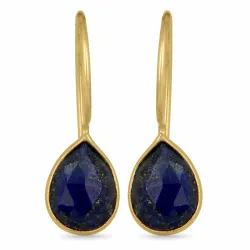 lange dråbe øreringe i forgyldt sølv - Loom Stones