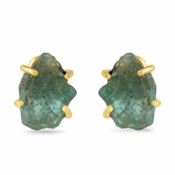 apatit ørestikker i forgyldt sølv - Loom Stones
