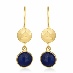 lange rund øreringe i forgyldt sølv - Loom Stones