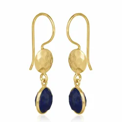 lange rund øreringe i forgyldt sølv - Loom Stones