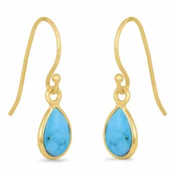 lange øreringe i forgyldt sølv - Loom Stones