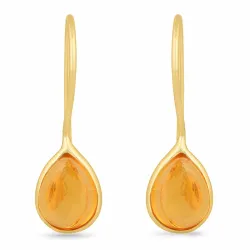 rav øreringe i forgyldt sølv - Loom Stones