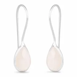 hvide månesten øreringe i sølv - Loom Stones