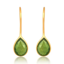 peridot øreringe i forgyldt sølv - Loom Stones