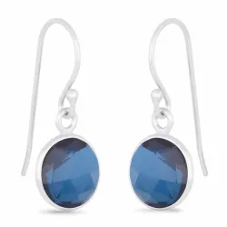 blå topas øreringe i sølv