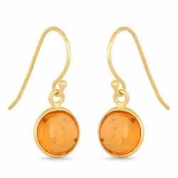 rav øreringe i forgyldt sølv - Loom Stones