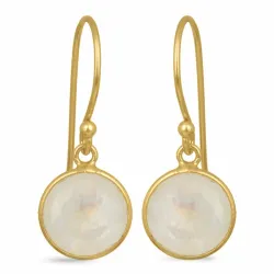 månesten øreringe i forgyldt sølv - Loom Stones