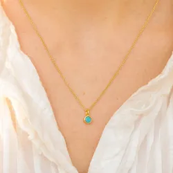 lille blå vedhæng i forgyldt sølv - Loom Stones