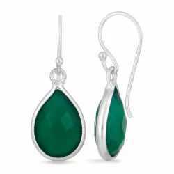 dråbe onyks øreringe i sølv - Loom Stones