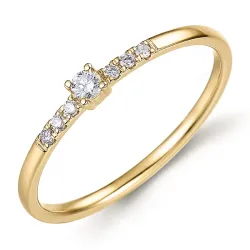diamant ring i 9 karat guld 0,09 ct - Simple Diamonds