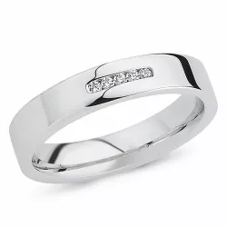 zirkon ring i rhodineret sølv