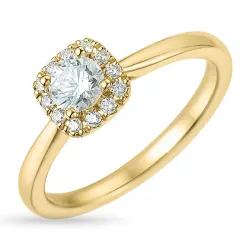 zirkon ring i 9 karat guld