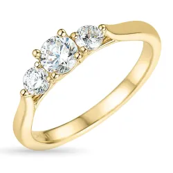 zirkon ring i 9 karat guld