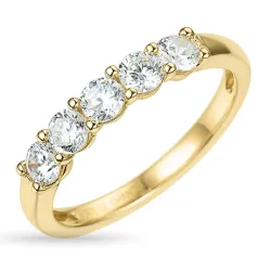 zirkon ring i 9 karat guld