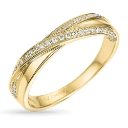 zirkon ring i 9 karat guld