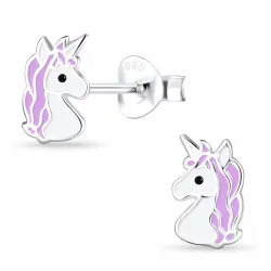 enhjørning børneøreringe i sølv - Little Ones
