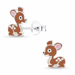 hjorte børneøreringe i sølv - Little Ones
