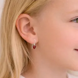 lange hjerter zirkon øreringe i sølv - Little Ones