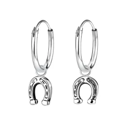 12 mm hestesko creoler i sølv - Little Ones