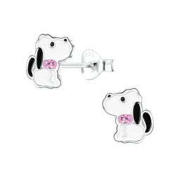 hunde børneøreringe i sølv - Little Ones